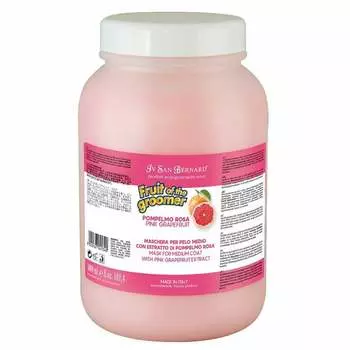 Iv San Bernard Fruit of the Grommer Pink Grapefruit Восстанавливающая маска для шерсти средней длины с витаминами 3 л Италия 1 уп. х 1 шт. х 3.2 кг