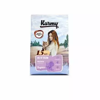 Karmy Kitten полнорационный сухой корм для котят, с индейкой - 1,5 кг повседневный премиум для котят с индейкой мешок Российский корм 1 уп. х 1 шт. х 1.5 кг