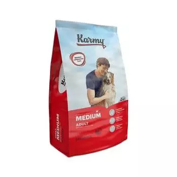 Karmy Medium Adult сухой корм для собак средних пород старше 1 года (Мельк), с индейкой - 2 кг премиум для взрослых с индейкой породы среднего размера мешок Россия 1 уп. х 1 шт. х 2 кг