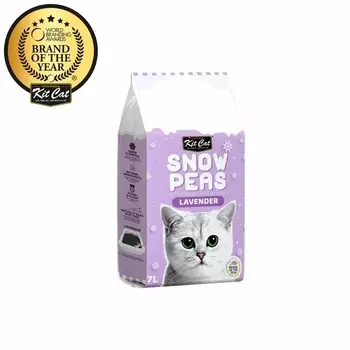 Kit Cat Snow Peas наполнитель для туалета кошки биоразлагаемый на основе горохового шрота с ароматом лаванды - 7 л повседневный супер премиум для всех возрастов мешок Китай 1 уп. х 1 шт. х 1.8 кг