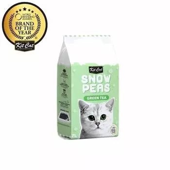 Kit Cat Snow Peas наполнитель для туалета кошки биоразлагаемый на основе горохового шрота с ароматом зеленого чая - 7 л повседневный супер премиум для всех возрастов мешок Китай 1 уп. х 1 шт. х 1.8 кг