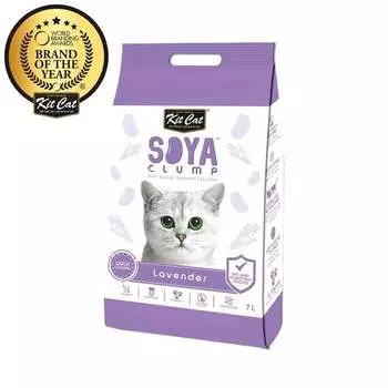 Kit Cat SoyaClump Soybean Litter Lavender соевый биоразлагаемый комкующийся наполнитель с ароматом лаванды - 7 л повседневный супер премиум для всех возрастов Сингапур 1 уп. х 1 шт. х 2.5 кг