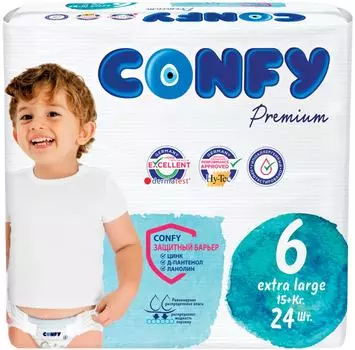 Подгузники Confy Premium Размер 6 15+кг 24штс доставкой!