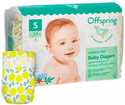 Подгузники Offspring Лимоны S 3-6кг 48штс доставкой!