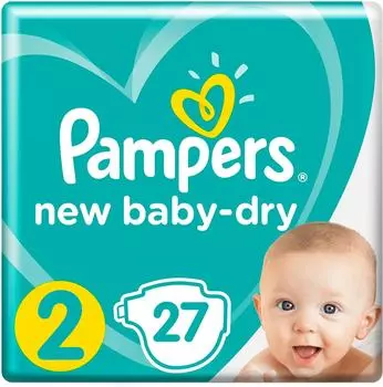 Подгузники для новорожденных Pampers New Baby-Dry 2 размер / 4-8кг 27шт
