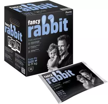 Подгузники-трусики Fancy Rabbit 6-11кг М 32шт