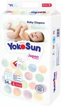 Подгузники YokoSun L 9-13кг 54шт - Vprok.ru Перекрёсток