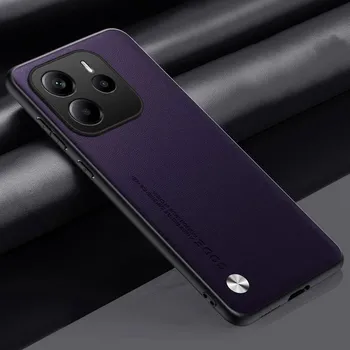Простой чехол из искусственной кожи для Xiaomi Redmi Note 14 4G Note14pro+ Роскошный матовый жесткий противоударный чехол для телефона Redmi Note 14Pro Redmi Note 14 4G чёрный