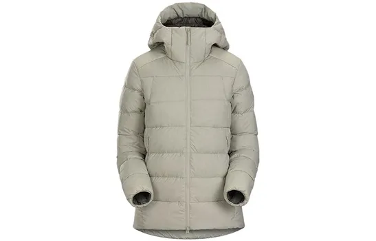 Пуховик женский Arcteryx Thorium с капюшоном, серый