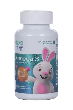 Омега 3 BENE TINY со вкусом тутти-фрутти детская, 120 шт, капсулы жевательные
