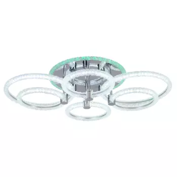 Потолочная диммируемая люстра с пультом ДУ Profit Light 8024/4+2 CHR 128W+8W RGB
