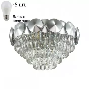 Потолочная люстра Catris Odeon Light с лампочками 4972/5C+Lamps E27 P45