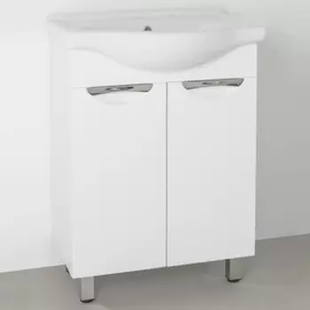 Тумба с раковиной Style line Жасмин 60 белая (ЛС-00000034 + 1WH110268)
