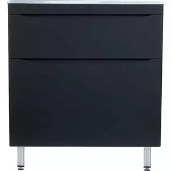 Тумба с раковиной Style line Бергамо мини 80х35 Люкс Plus напольная, черная (СС-00002313 + 2000949236391)