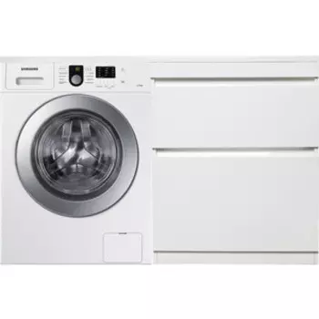 Тумба с раковиной Style line Даллас Люкс 68 (130R) напольная, под стиральную машину, белая эмаль (СС-00002348 + 2000949237473)
