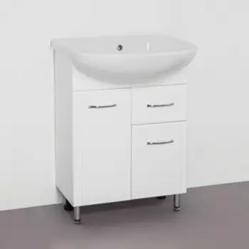 Тумба с раковиной Style line Эко Стандарт №11 белая (ЛС-00000101 + 1WH109652)