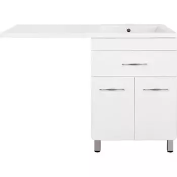 Тумба с раковиной Style line Валеро Люкс 60 (120R) под стиральную машину, белая (ЛС-00000578 + 2000949237428)