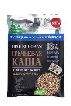 Каша Bionova гречневая/протеиновая классическая б/сахара, 40 г