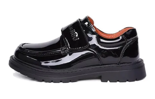 Детские кожаные туфли Kids Low-top Black Bobdog, черный