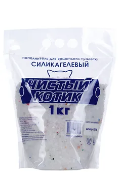 Наполнитель Чистый котик силикагелевый радуга 1 кг