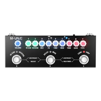 M-VAVE CUBE AC Портативная многофункциональная акустическая гитара с комбинированной педалью эффектов с беспроводной музыкой for Acoustic Guitar бежевый