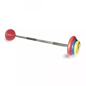 Штанга неразборная с цветными дисками MB Barbell MB-BarMW-C35