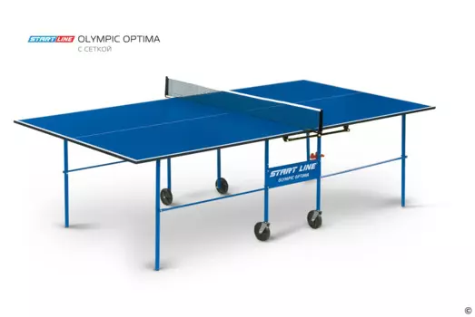 Стол теннисный Olympic Optima, Синий с сеткой