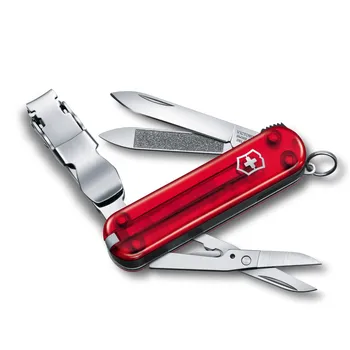 VICTORINOX Nail Clip 580 полупрозрачные красные кусачки для ногтей товары для предотвращения стихийных бедствий ножницы с изогнутыми лезвиями очиститель ногтей в комплекте пилка для ногтей 8 функций