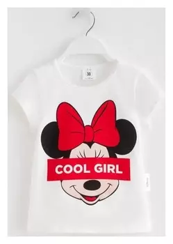 Футболка детская Cool Girl минни маус, рост 98-104, белый
