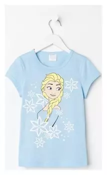 Футболка детская Disney "Frozen", рост 110-116 (32), голубой