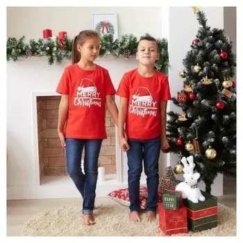 Футболка детская Kaftan "Merry Christmas" р.32 (110-116)
