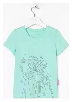 Футболка Disney "Холодное сердце", рост 98-104 (30), бирюзовый