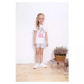 Футболка для девочки Kaftan "Happy" р.30 (98-104), белый