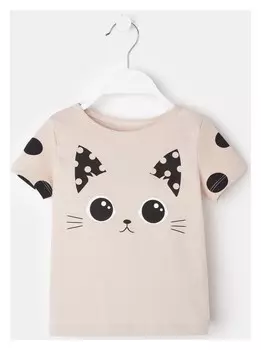 Футболка для девочки Kaftan "Kitten" р.34 (122-128), бежевый