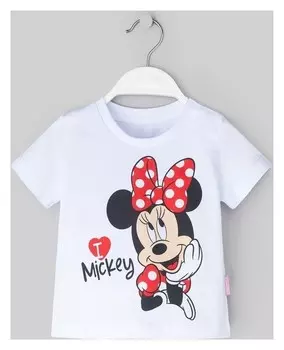 Футболка "Minnie 2", минни маус, р. 32, рост 110-116 см, белый