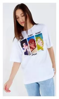 Футболка «Repeat» принцессы Oversize, цвет белый