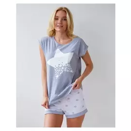 Футболка женская Kaftan "Star", серый, р-р 40-42, 100% хлопок