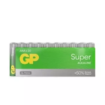 Батарейка GP Super Alkaline, AAA (LR03), 1.5V, 20 шт. (4891199226205)