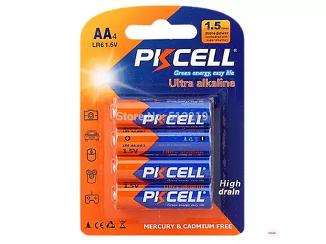 Батарея PKCELL LR6-4B, AA, 1.5V, 4шт. (16390)