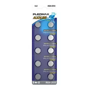 Батарея Pleomax Button Cell, AG8, 391, LR1120, 1.55V, 10 шт. (B0061007)