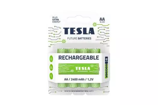 Аккумулятор TESLA Rechargeable, AA (LR06/15А), 1.2V 2.4 А·ч, 4 шт. (8594183392288)