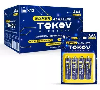 Батарейка TOKOV ELECTRIC AAA (LR03), 1.5V, 4 шт. (TKE-ALS-LR3/B4)
