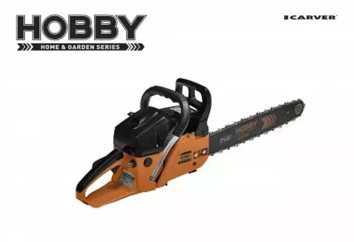 Бензопила Carver HOBBY HSG 158-18, 2200Вт, 3 л.с., бензиновая, шина 45см, шаг 3/8 дюйма, 5.06кг (01.004.00043)