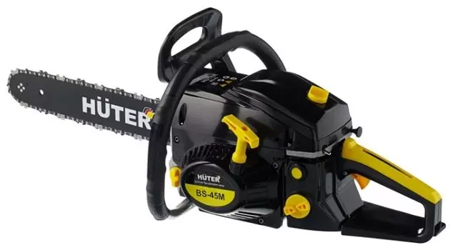 Бензопила Huter BS-45M, 2300Вт, 3.1 л.с., бензиновая, шина 40 см, шаг 3/8 дюйма, емкость топливного бака 0.55 л, 7кг (70/6/4)