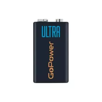 Батарейка GoPower Ultra, крона (6LR61/6LF22/1604A/1604S/6F22), 9V, 1 шт. (00-00026400)