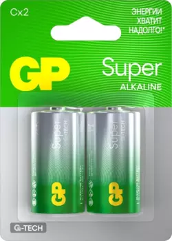 Батарейка GP Super Alkaline, C (R14/LR14), 1.5V, 2 шт. (4891199226267)