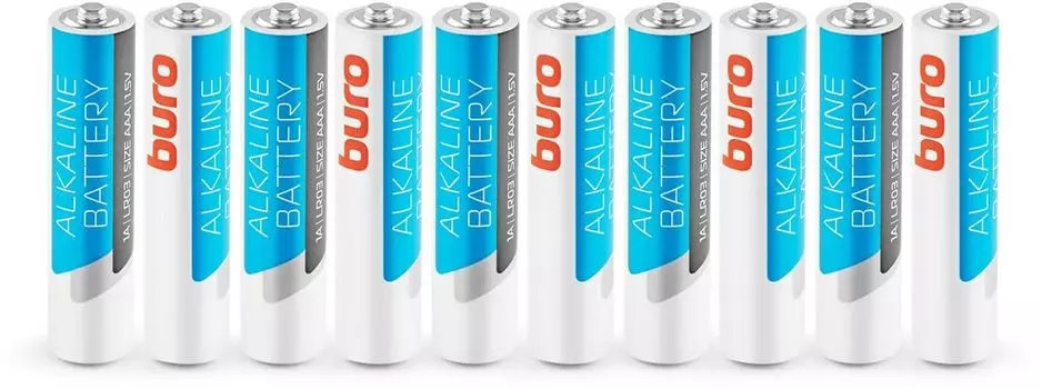 Батарейка Buro Alkaline, AAA (LR03), 1.5V, 10 шт