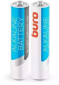 Батарейка Buro Alkaline, AAA (LR03), 1.5V, 2 шт