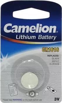 Батарейка Camelion CR1216-BP1B, CR1616, 3V, 1 шт. (3609)