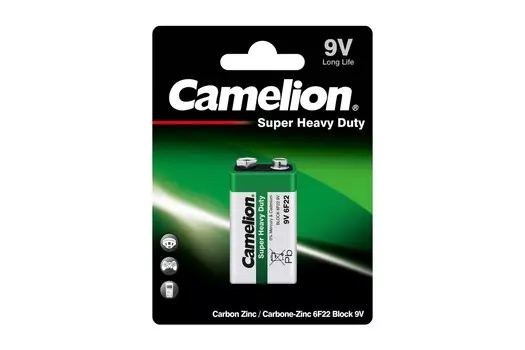 Батарейка Camelion Green, крона (6LR61/6LF22/1604A/1604S/6F22), 9V, 1 шт. (6F22-BP1G)